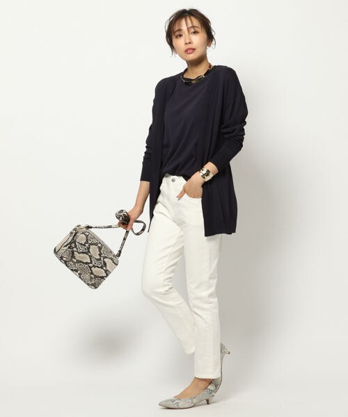 BARNYARDSTORM（バンヤードストーム）の「配色カーデ（トップス・ホワイト/グリーン/ネイビー）」の17枚目の写真