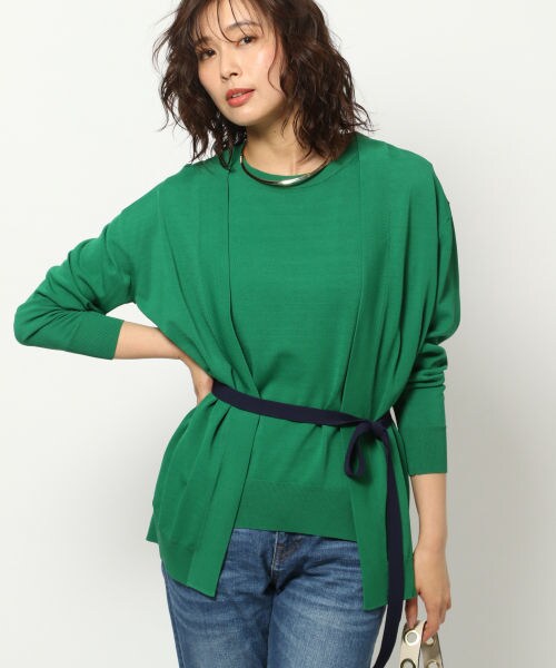 BARNYARDSTORM（バンヤードストーム）の「配色カーデ（トップス・ホワイト/グリーン/ネイビー）」の8枚目の写真