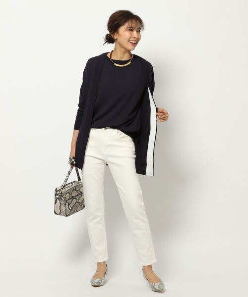 BARNYARDSTORM（バンヤードストーム）の「配色カーデ（トップス・ホワイト/グリーン/ネイビー）」の18枚目の写真