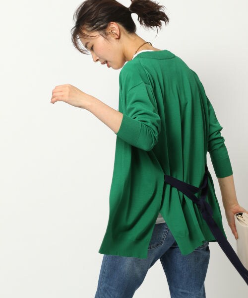 BARNYARDSTORM（バンヤードストーム）の「配色カーデ（トップス・ホワイト/グリーン/ネイビー）」の12枚目の写真