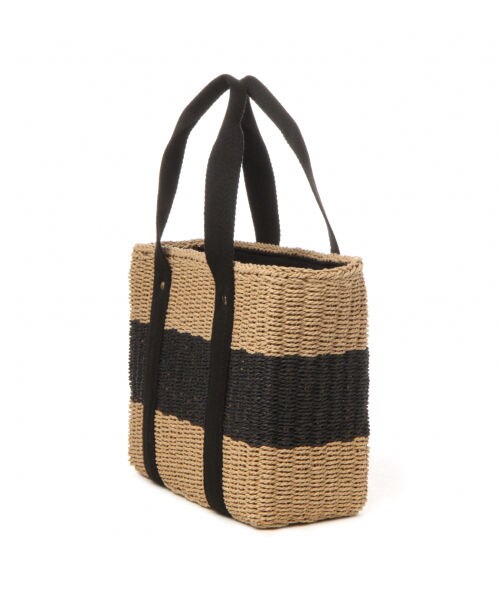 studio CLIP（スタディオクリップ）の「雑材トート・巾着バッグセット（バッグ・ブラックボーダー/ナチュラル/キャメル）」の7枚目の写真