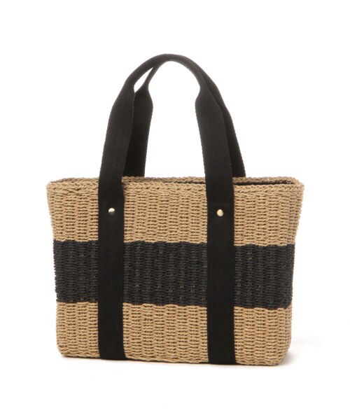 studio CLIP（スタディオクリップ）の「雑材トート・巾着バッグセット（バッグ・ブラックボーダー/ナチュラル/キャメル）」の6枚目の写真