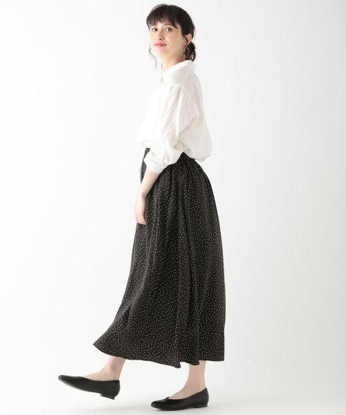 studio CLIP（スタディオクリップ）の「ドット柄プリントスカート（スカート・ブラック/グリーン/ラベンダー）」の5枚目の写真