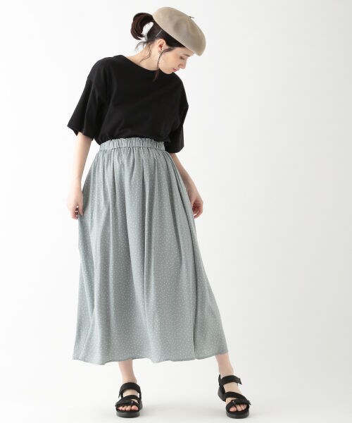 studio CLIP（スタディオクリップ）の「ドット柄プリントスカート（スカート・ブラック/グリーン/ラベンダー）」の6枚目の写真