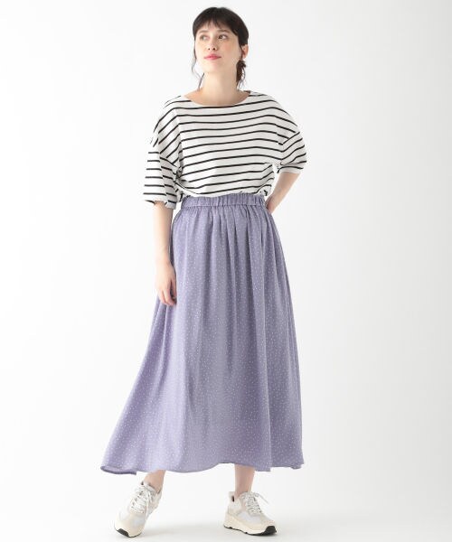 studio CLIP（スタディオクリップ）の「ドット柄プリントスカート（スカート・ブラック/グリーン/ラベンダー）」の7枚目の写真