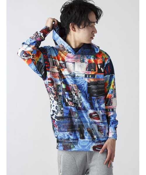 PLASTIC TOKYO(プラスチックトーキョー)の「LHP/エルエイチピー/PLASTICTOKYO/プラスティックトーキョー/GRAPHIC PARKA(トップス・メンズ・RED/BLUE・F)」の2枚目の写真