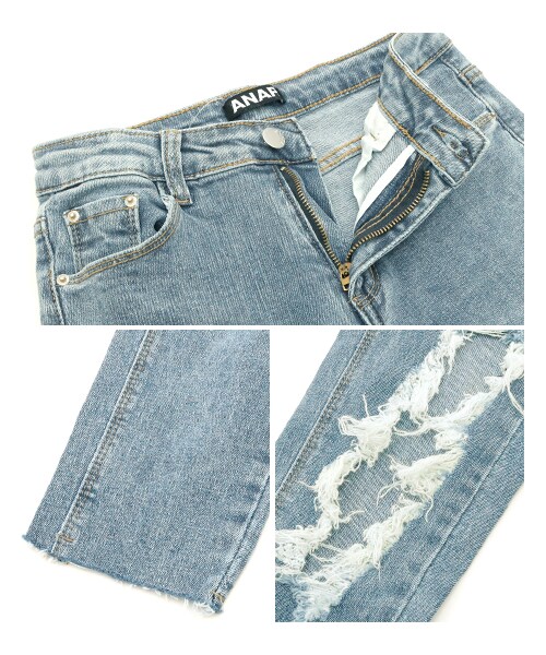 【ANAP/アナップ】ジーンズ デニム オシャレ 美脚 カジュアル M ダメージ ANAP（アナップ）の「ニーダメージスキニーデニムパンツ