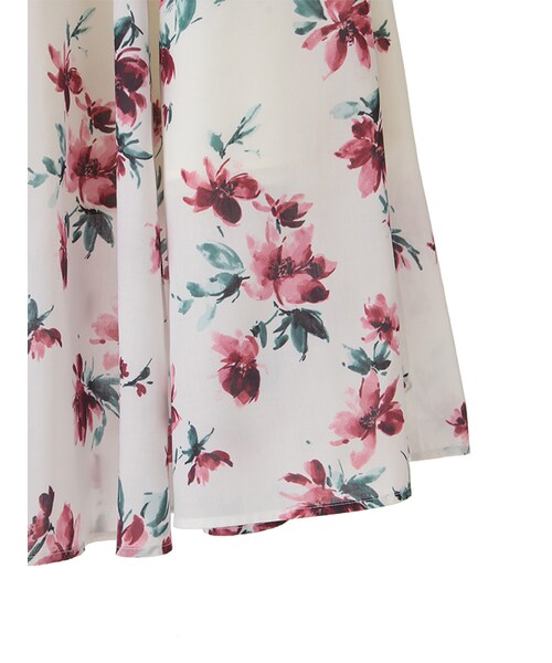 31 Sons de mode（トランテアン　ソン　ドゥ　モード）の「フラワープリントロングスカート（スカート・レディース・ピンク/オフホワイト/ダークブラウン・36/38）」の8枚目の写真