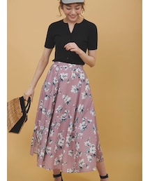 31 Sons de mode | フラワープリントロングスカート(スカート)