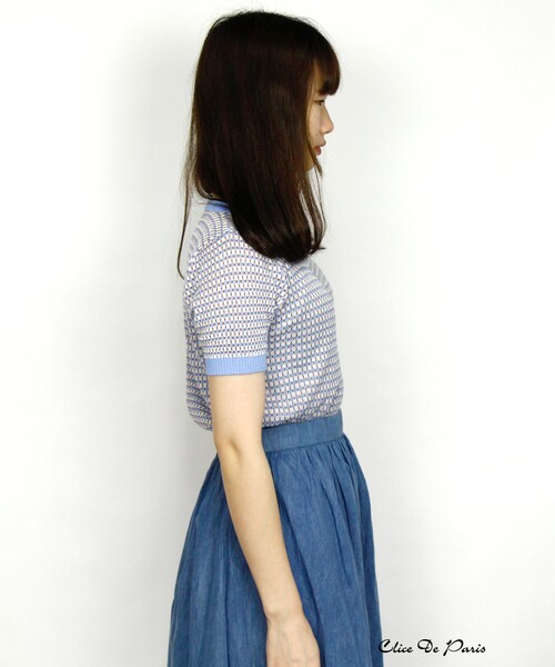 paravion（パラビオン）の「K/パイピングニット（トップス・レディース・ブラック/サックス/ラベンダー・ONE）」の8枚目の写真