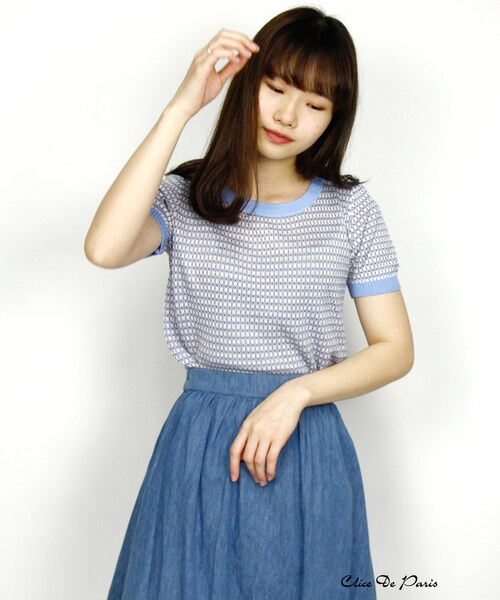 paravion（パラビオン）の「K/パイピングニット（トップス・レディース・ブラック/サックス/ラベンダー・ONE）」の6枚目の写真