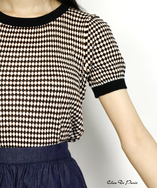 paravion（パラビオン）の「K/パイピングニット（トップス・レディース・ブラック/サックス/ラベンダー・ONE）」の5枚目の写真