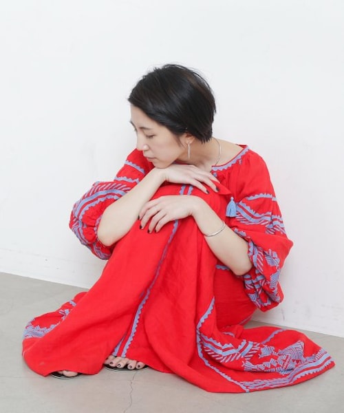 MJUKA.（ミューカ）の「刺繍リネンワンピース（）」 - WEAR