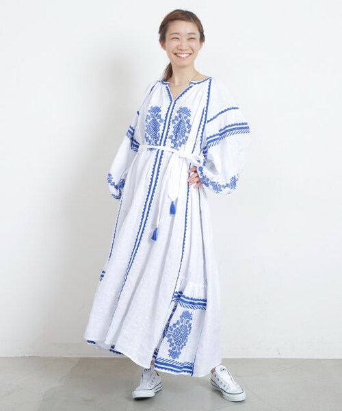 MJUKA.（ミューカ）の「刺繍リネンワンピース（）」 - WEAR