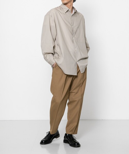 markaware（マーカウェア）の「MARKAWARE FRONT PLEATS PEG TOP（パンツ・メンズ・BLACK/BEIGE・1/2/3）」の3枚目の写真