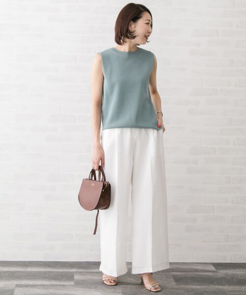 URBAN RESEARCH ROSSO WOMEN（アーバンリサーチ　ロッソ）の「リネンライクワイドパンツ（パンツ・レディース・OFFWHITE/CHARCOAL/NUTS/R/BROWN・36/38）」の7枚目の写真