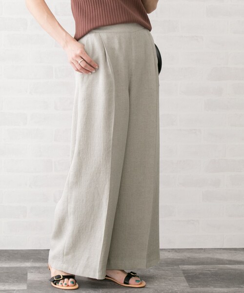 URBAN RESEARCH ROSSO WOMEN（アーバンリサーチ　ロッソ）の「リネンライクワイドパンツ（パンツ・レディース・OFFWHITE/CHARCOAL/NUTS/R/BROWN・36/38）」の17枚目の写真