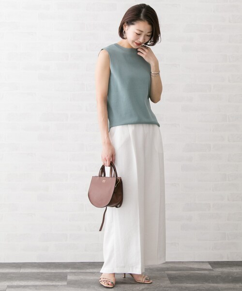 URBAN RESEARCH ROSSO WOMEN（アーバンリサーチ　ロッソ）の「リネンライクワイドパンツ（パンツ・レディース・OFFWHITE/CHARCOAL/NUTS/R/BROWN・36/38）」の6枚目の写真