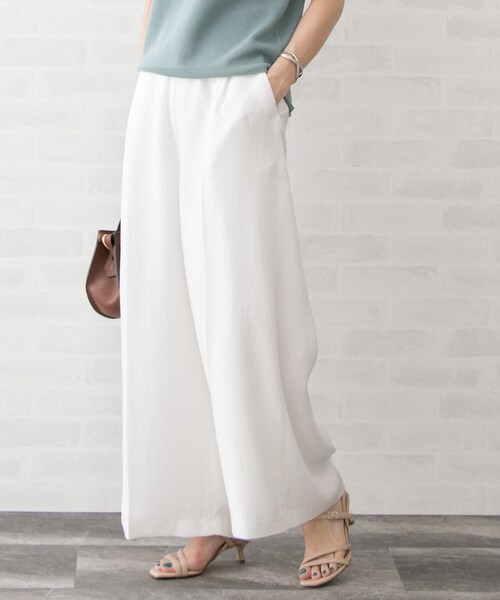 URBAN RESEARCH ROSSO WOMEN（アーバンリサーチ　ロッソ）の「リネンライクワイドパンツ（パンツ・レディース・OFFWHITE/CHARCOAL/NUTS/R/BROWN・36/38）」の5枚目の写真