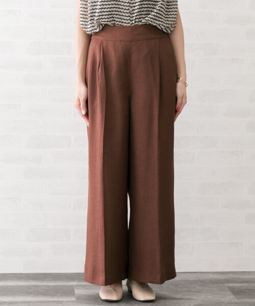 URBAN RESEARCH ROSSO WOMEN（アーバンリサーチ　ロッソ）の「リネンライクワイドパンツ（パンツ・レディース・OFFWHITE/CHARCOAL/NUTS/R/BROWN・36/38）」の20枚目の写真