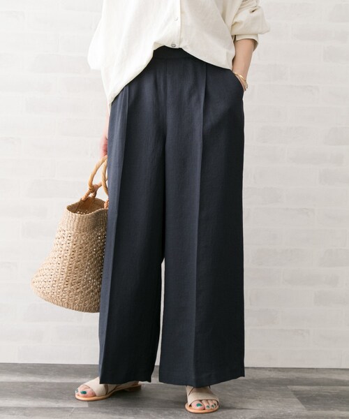 URBAN RESEARCH ROSSO WOMEN（アーバンリサーチ　ロッソ）の「リネンライクワイドパンツ（パンツ・レディース・OFFWHITE/CHARCOAL/NUTS/R/BROWN・36/38）」の9枚目の写真