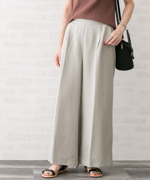 URBAN RESEARCH ROSSO WOMEN（アーバンリサーチ　ロッソ）の「リネンライクワイドパンツ（パンツ・レディース・OFFWHITE/CHARCOAL/NUTS/R/BROWN・36/38）」の18枚目の写真