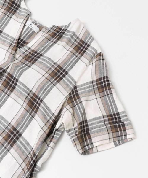 URBAN RESEARCH Sonny Label(アーバンリサーチサニーレーベル)の「リネンチェックスキッパーマキシワンピース(ワンピース/ドレス・レディース・パープル/ベージュ/オフ・FREE)」の16枚目の写真