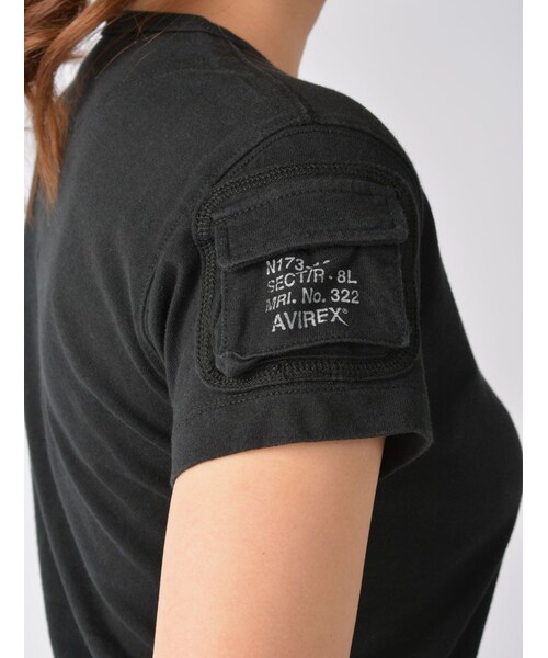 AVIREX(アヴィレックス)の「AVI-L-SS FATIGUE V/N(トップス・レディース・BLK/L/GREY/PINK/WHITE/LEMON・S/M/L)」の14枚目の写真