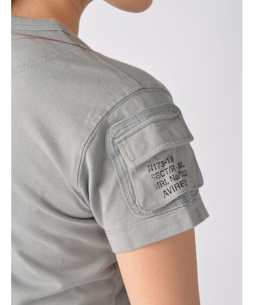 AVIREX(アヴィレックス)の「AVI-L-SS FATIGUE V/N(トップス・レディース・BLK/L/GREY/PINK/WHITE/LEMON・S/M/L)」の21枚目の写真