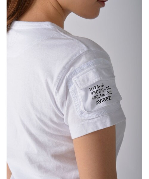 AVIREX(アヴィレックス)の「AVI-L-SS FATIGUE V/N(トップス・レディース・BLK/L/GREY/PINK/WHITE/LEMON・S/M/L)」の8枚目の写真