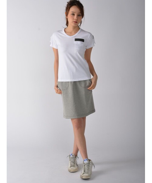 AVIREX(アヴィレックス)の「AVI-L-SS FATIGUE V/N(トップス・レディース・BLK/L/GREY/PINK/WHITE/LEMON・S/M/L)」の3枚目の写真