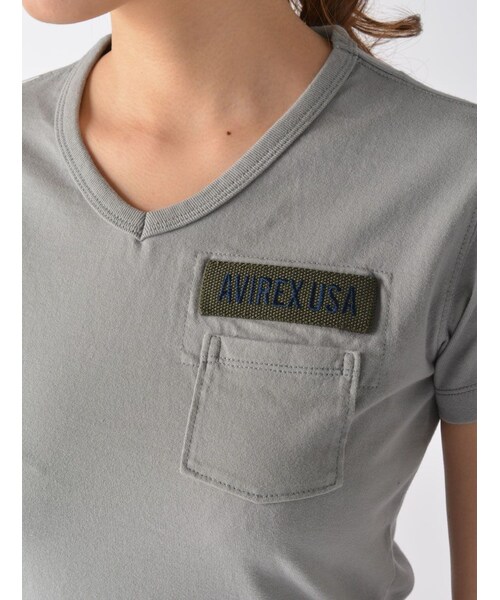 AVIREX(アヴィレックス)の「AVI-L-SS FATIGUE V/N(トップス・レディース・BLK/L/GREY/PINK/WHITE/LEMON・S/M/L)」の19枚目の写真