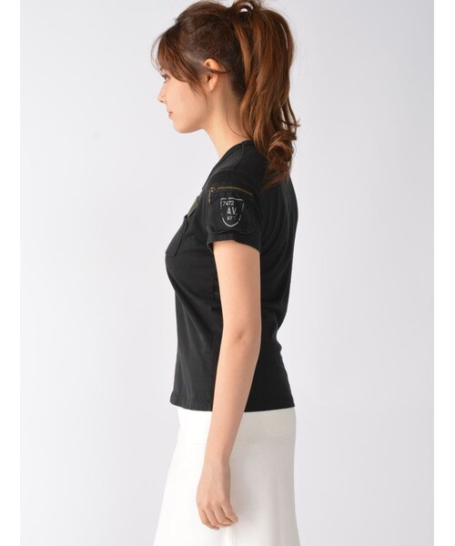 AVIREX(アヴィレックス)の「AVI-L-SS FATIGUE V/N(トップス・レディース・BLK/L/GREY/PINK/WHITE/LEMON・S/M/L)」の10枚目の写真