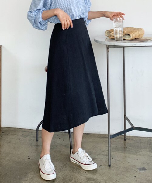 DHOLIC（ディーホリック）の「スリットフレアコットンスカート（スカート・レディース・レッド/ブルー/ベージュ/ピンク・FREE）」の3枚目の写真