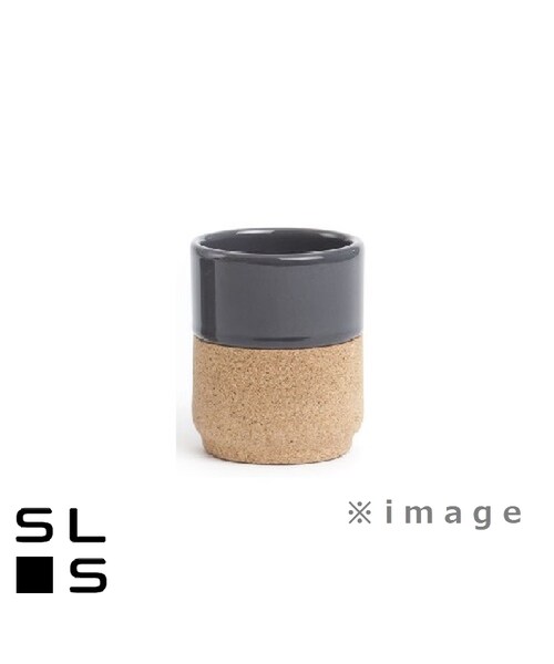 no brand（ノーブランド）の「AMORIM alma gemea ティーカップセット ダークグレー Φ8/H9cm 湯呑み コルク付き 陶器製 ポルトガル製（グラス/マグカップ/タンブラー・その他）」の2枚目の写真