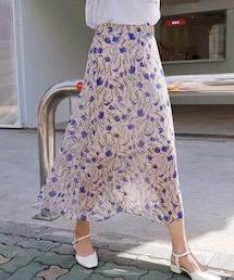 DHOLIC | フローラルシフォンスカート(スカート)