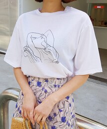 DHOLIC | ドローイングプリントTシャツ(Tシャツ/カットソー)