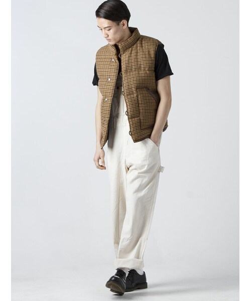 ★極希少 XLサイズ★ Schott ツイード ダウンベスト 千鳥格子 コンチョ schott（ショット）の「Schott (ショット) ウール ツイード ダウン