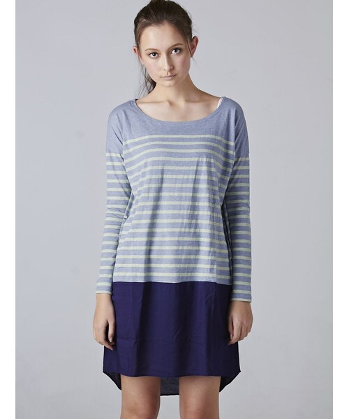 Rinajour（リナジュール）の「Rinajour (リナジュール) 切替ドルマンワンピース（ワンピース/ドレス・レディース・PINK/NAVY/SACKS・F）」の2枚目の写真