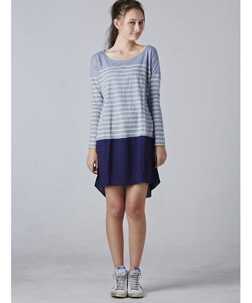 Rinajour（リナジュール）の「Rinajour (リナジュール) 切替ドルマンワンピース（ワンピース/ドレス・レディース・PINK/NAVY/SACKS・F）」の3枚目の写真