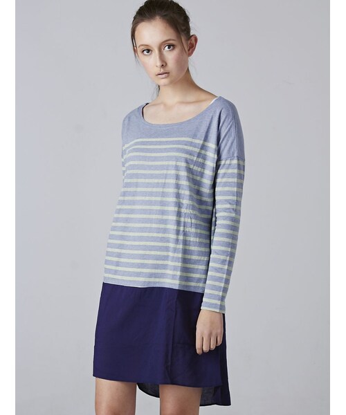 Rinajour（リナジュール）の「Rinajour (リナジュール) 切替ドルマンワンピース（ワンピース/ドレス・レディース・PINK/NAVY/SACKS・F）」の4枚目の写真