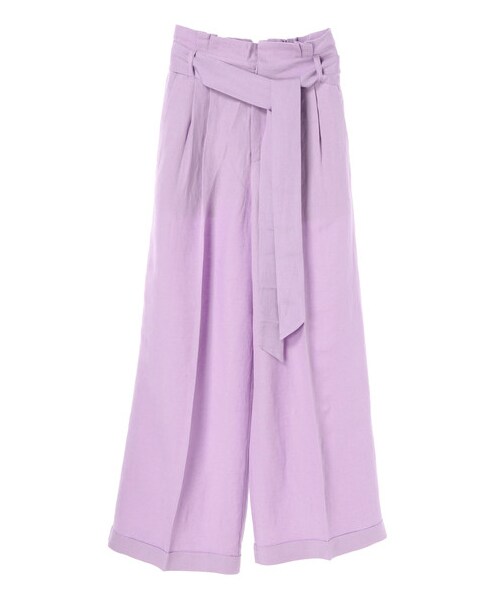 YECCA VECCA(イェッカヴェッカ)の「P.レーヨンリネンワイドパンツ(パンツ・ライトベージュ/ブラウン/ラベンダー・F)」の11枚目の写真