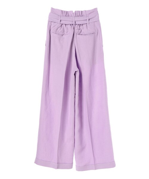 YECCA VECCA(イェッカヴェッカ)の「P.レーヨンリネンワイドパンツ(パンツ・ライトベージュ/ブラウン/ラベンダー・F)」の4枚目の写真