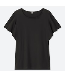 UNIQLO | ラッフルスリーブT（半袖）(Tシャツ/カットソー)