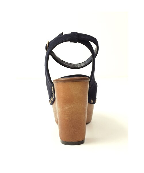 w closet（ダブルクローゼット）の「ウッドソールストラップサンダル（シューズ・レディース・ベージュ/ネイビー/ブラック・M/L）」の7枚目の写真