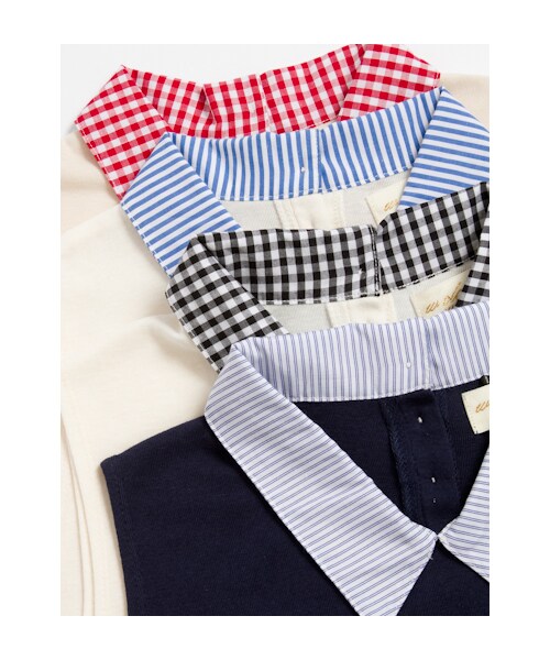 w closet(ダブルクローゼット)の「衿付きノースリーブプルオーバー(トップス・レディース・オフホワイト×ブラックギンガム/オフホワイト×ブルーストライプ/エクリュ×レッドギンガム/ネイビー×ネイビーストライプ・FREE)」の8枚目の写真