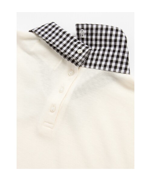 w closet(ダブルクローゼット)の「衿付きノースリーブプルオーバー(トップス・レディース・オフホワイト×ブラックギンガム/オフホワイト×ブルーストライプ/エクリュ×レッドギンガム/ネイビー×ネイビーストライプ・FREE)」の6枚目の写真