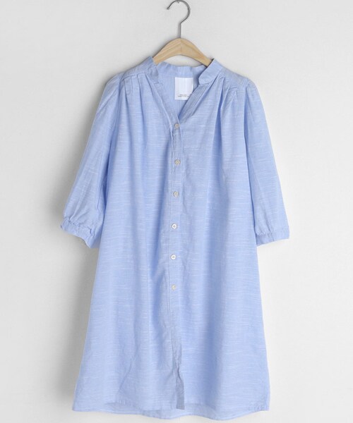 DHOLIC(ディーホリック)の「Vネックボタンロングブラウス(シャツ/ブラウス・レディース・ホワイト/ベージュ/ブルー・FREE)」の3枚目の写真