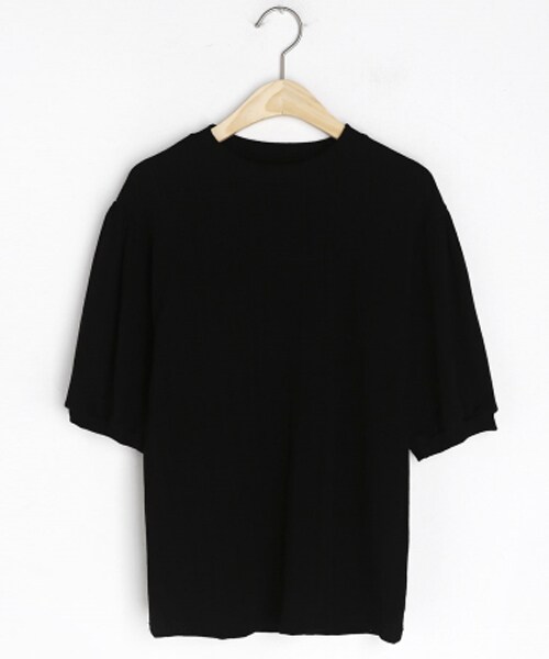 DHOLIC（ディーホリック）の「ハーフパフスリーブTシャツ（Tシャツ/カットソー・レディース・ホワイト/パープル/ブラック・FREE）」の2枚目の写真