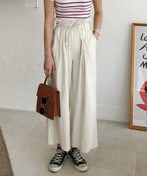 DHOLIC | ウエストゴムストリングワイドパンツ(その他パンツ)